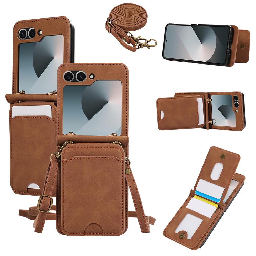 For Samsung Galaxy Z Flip7 5G Case Card Holder Kickstand Leather + TPU Phone Cover with Shoulder Strap B
For Samsung Galaxy Z Flip7 5G Case Card Holder Kickstand Leather + TPU Phone Cover with Shoulder Strap B