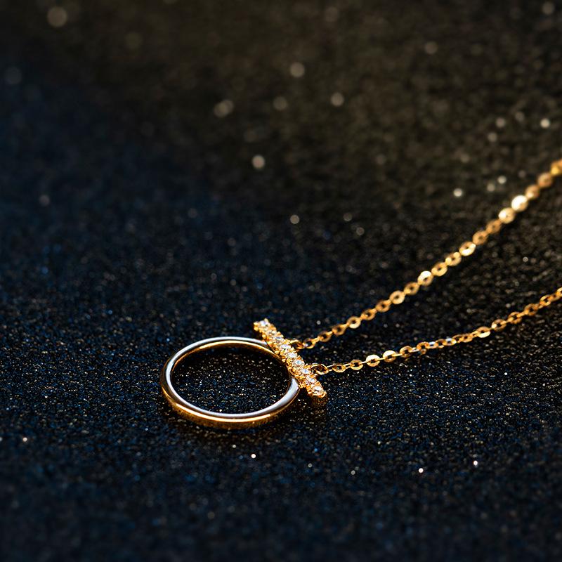 Women s Fresh Fashion Round Diamond Pendant Necklace, Gold-Plated Sterling Silver, Clavicle Chain 925 Sterling Silver
Women s Fresh Fashion Round Diamond Pendant Necklace, Gold-Plated Sterling Silver, Clavicle Chain 925 Sterling Silver