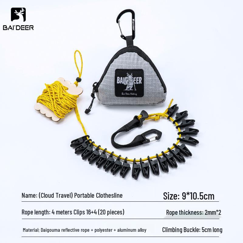 Windproof Portable Camping Clothesline with Clips
Windproof Portable Camping Clothesline with Clips