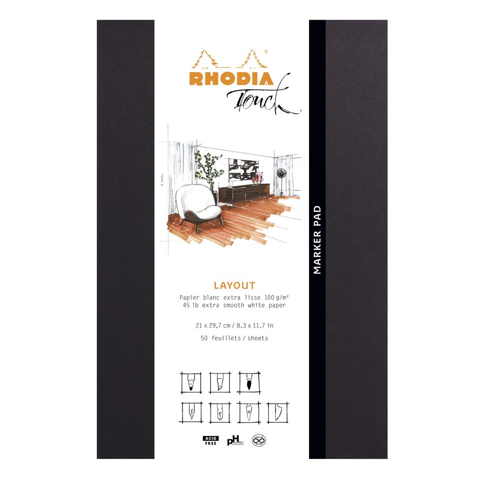 RHODIA Touch Sketchbook Drawing Paper Marker Pad A4 Paper Plain Paper Weight 100g 50 RHODIA Touch cf116101 (White Sheets) білий
RHODIA Touch Sketchbook Drawing Paper Marker Pad A4 Paper Plain Paper Weight 100g 50 RHODIA Touch cf116101 (White Sheets) білий