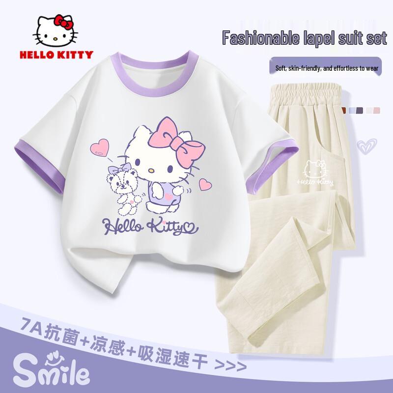 Летний комплект из футболки с коротким рукавом и брюк для девочек Hello Kitty 110
Летний комплект из футболки с коротким рукавом и брюк для девочек Hello Kitty 110