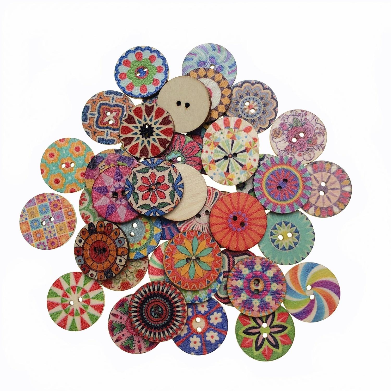 50Pcs 20MM Multicolor Vintage Wooden Buttons Round Assorted Floral Patterns Ideal for Sewing, Knitting, Crocheting Scrapbooking 20mm(0.79inch)
50Pcs 20MM Multicolor Vintage Wooden Buttons Round Assorted Floral Patterns Ideal for Sewing, Knitting, Crocheting Scrapbooking 20mm(0.79inch)
