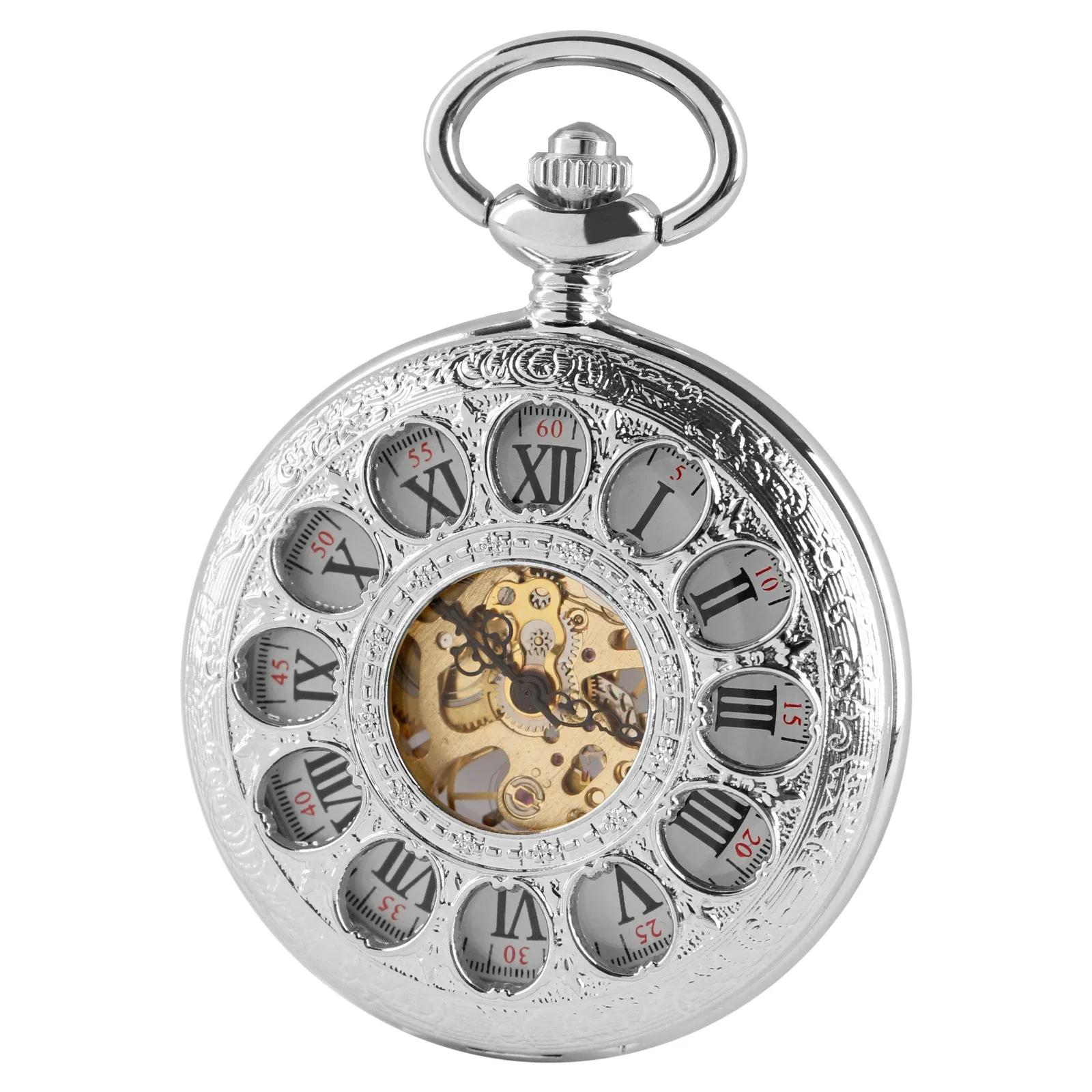 NEW PJX1574 Casual Fashion Silver Roman Numerals Vintage Mechanical Pocket Watches For Men Women Hand Wind Fob Watch Half Hunter коричневий
NEW PJX1574 Casual Fashion Silver Roman Numerals Vintage Mechanical Pocket Watches For Men Women Hand Wind Fob Watch Half Hunter коричневий