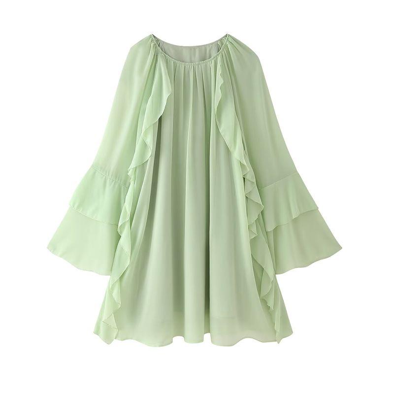 Spring New Arrival Women s Clothing Fashion Style Retro Commute Leisure Easiest for Match Laminated Ruffles Chiffon Dress Figure L
Spring New Arrival Women s Clothing Fashion Style Retro Commute Leisure Easiest for Match Laminated Ruffles Chiffon Dress Figure L