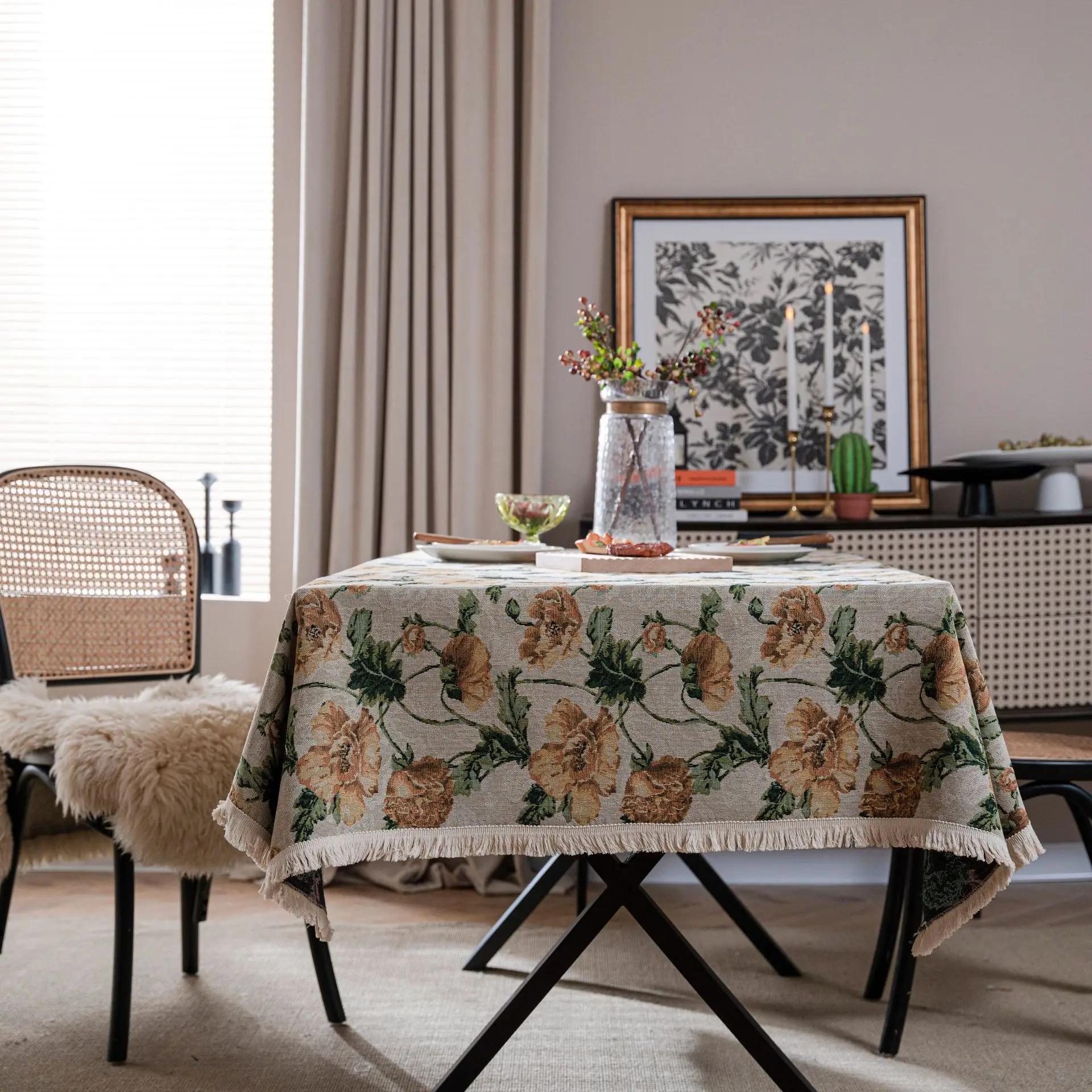 Tassel Edge Cotton Linen Table Cover Red Holiday Jacquard Dining Tablecloth Flower Pattern Dustproof Tablecloth Background Cloth 140x200cm 1pcs
Tassel Edge Cotton Linen Table Cover Red Holiday Jacquard Dining Tablecloth Flower Pattern Dustproof Tablecloth Background Cloth 140x200cm 1pcs