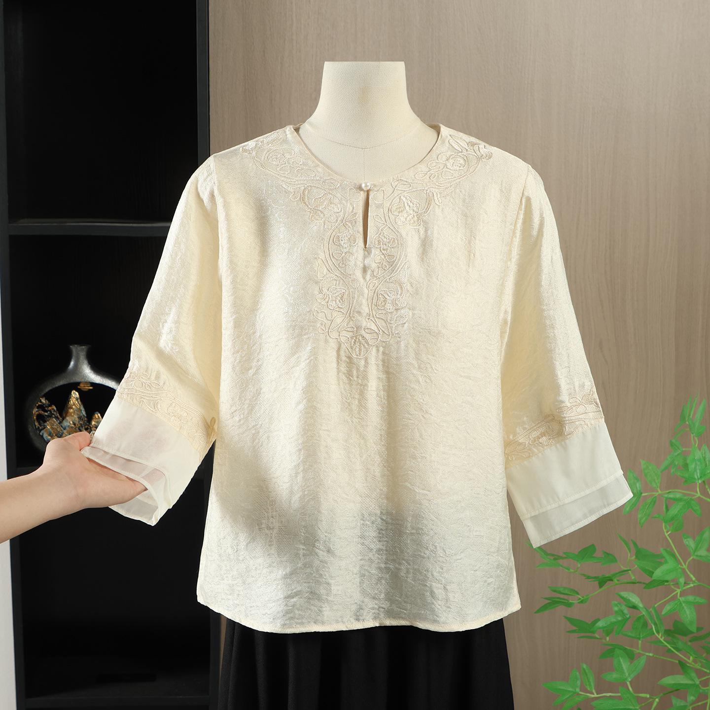 Women s New Summer Embroidered Jacquard Three-Quarter Sleeve Top - Versatile Chinese Style 2XL (135-150 jin) білий
Women s New Summer Embroidered Jacquard Three-Quarter Sleeve Top - Versatile Chinese Style 2XL (135-150 jin) білий