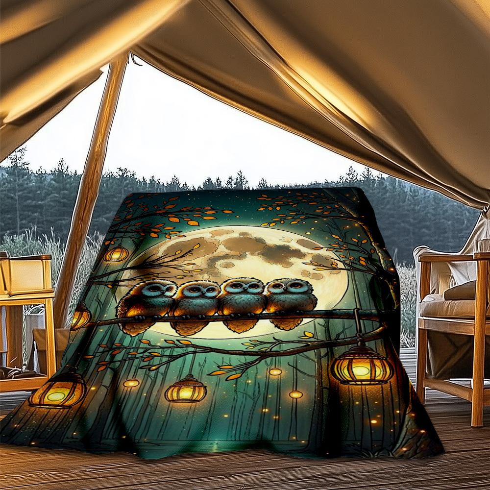 1pc Owl Night Lanterns Throw Blanket Polyester Fiber, Lightweight Flannel, Soft & Warm, All Season Use for Outdoor, Camping Digital Print 80x120cm
1pc Owl Night Lanterns Throw Blanket Polyester Fiber, Lightweight Flannel, Soft & Warm, All Season Use for Outdoor, Camping Digital Print 80x120cm