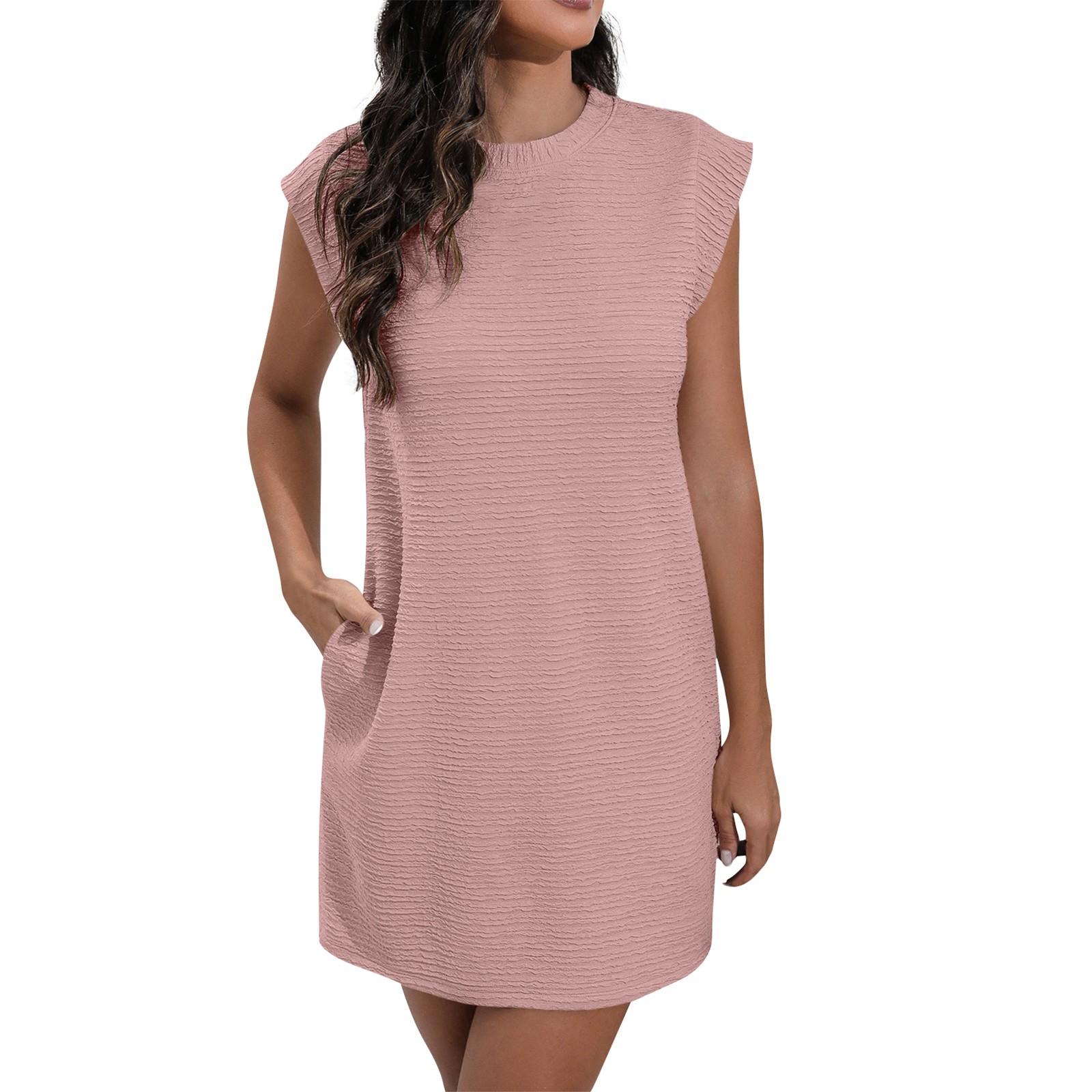 Женское повседневное модное сексуальное сплошное свободное платье без рукавов M розовый
Женское повседневное модное сексуальное сплошное свободное платье без рукавов M розовый