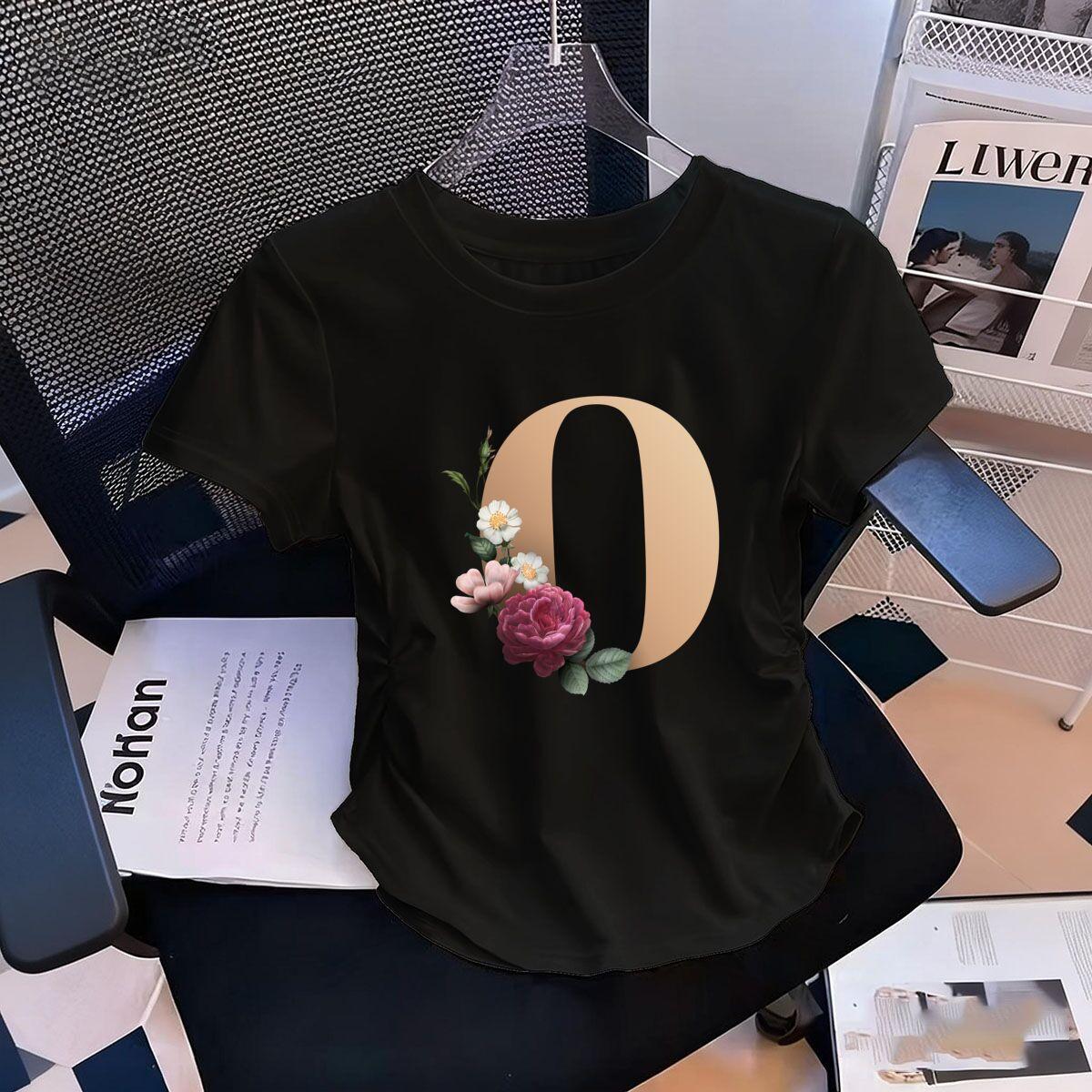 Womens WaistDefining Elastic T Shirt Floral Letters O printed Short Sleeve Round Neck top tee Casual Streetwear tshirts XL
Womens WaistDefining Elastic T Shirt Floral Letters O printed Short Sleeve Round Neck top tee Casual Streetwear tshirts XL