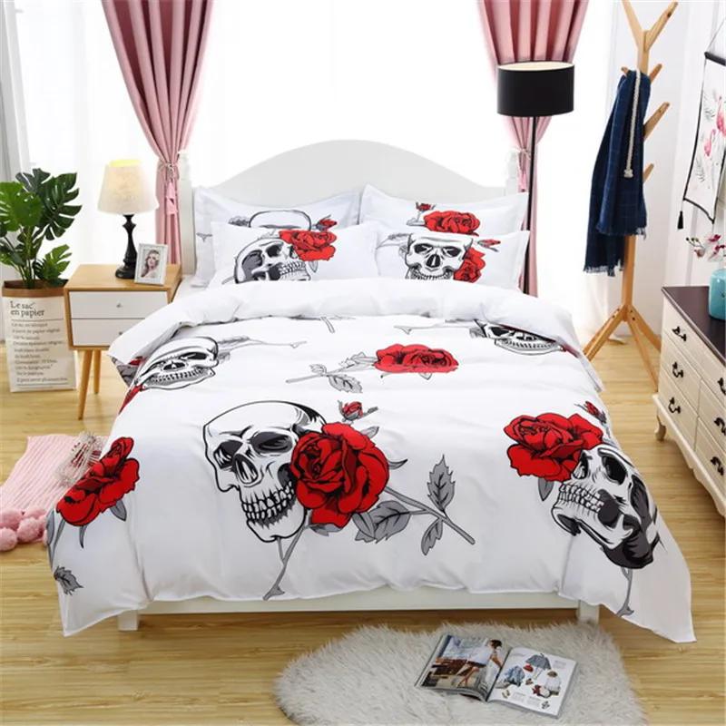 High Quality Super Soft Red Rose Skull Bedding Set Halloween Duvet Cover Set 3D Bone White Background Cover Bed Double 200x200cm EU Single(135*200cm)3pcs
High Quality Super Soft Red Rose Skull Bedding Set Halloween Duvet Cover Set 3D Bone White Background Cover Bed Double 200x200cm EU Single(135*200cm)3pcs