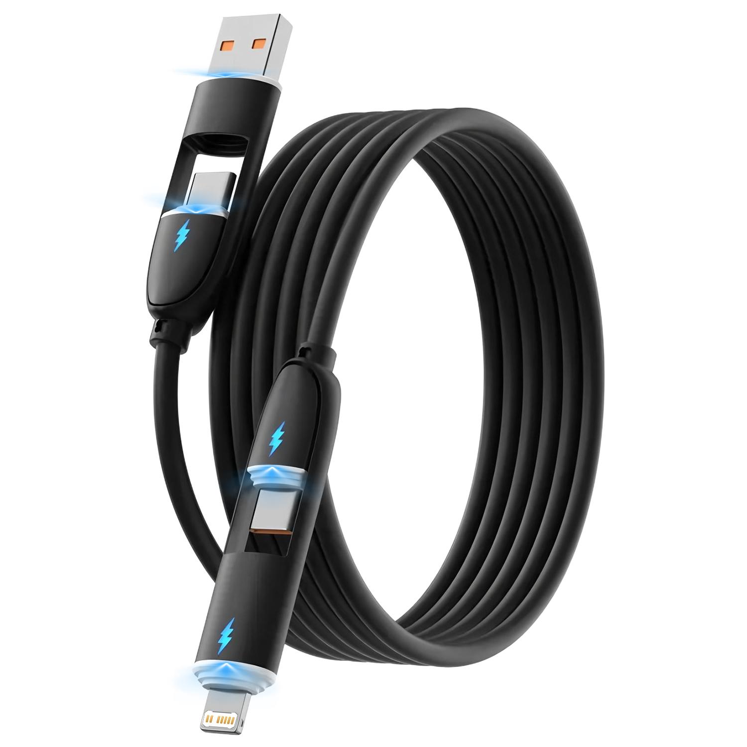 4 в 1 Кремниевый USB-кабель Type C USB Micro Для iPhone Samsung Huawei Xiaomi Многопортовый Многозарядный Провод чёрный
4 в 1 Кремниевый USB-кабель Type C USB Micro Для iPhone Samsung Huawei Xiaomi Многопортовый Многозарядный Провод чёрный