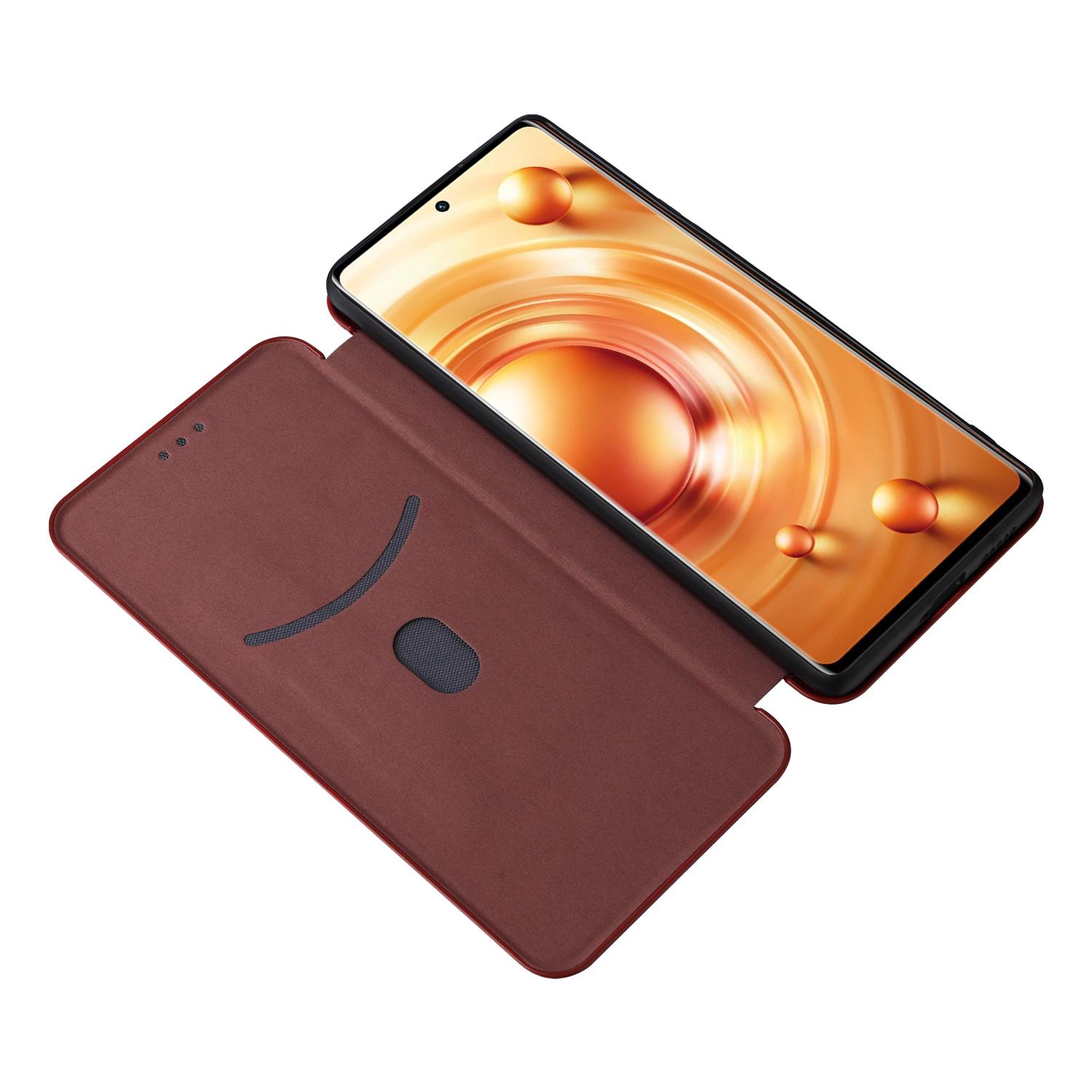 For vivo X80 Pro 5G Carbon Fiber Texture PU Leather Stand Case Magnetic Auto-absorbed Folio Flip Phone Cover with Card Holder Brown
For vivo X80 Pro 5G Carbon Fiber Texture PU Leather Stand Case Magnetic Auto-absorbed Folio Flip Phone Cover with Card Holder Brown