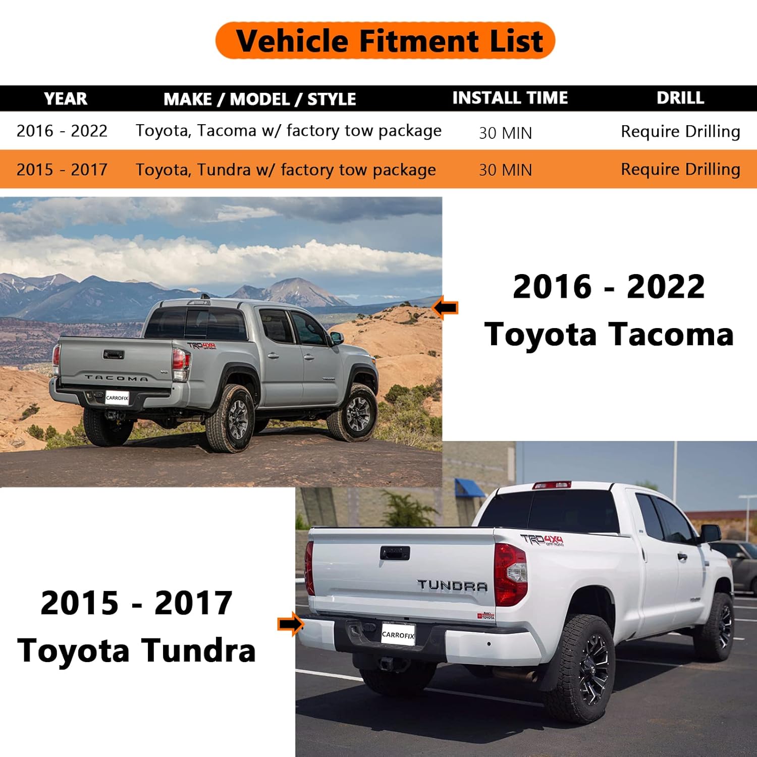 Plug & Play Trailer Brake Controller Adapter Harness for Toyota Tacoma 2016-2023 & Tundra 2015-2017 - OEM Fit Custom Wiring Kit with Dual Plug
Plug & Play Trailer Brake Controller Adapter Harness for Toyota Tacoma 2016-2023 & Tundra 2015-2017 - OEM Fit Custom Wiring Kit with Dual Plug