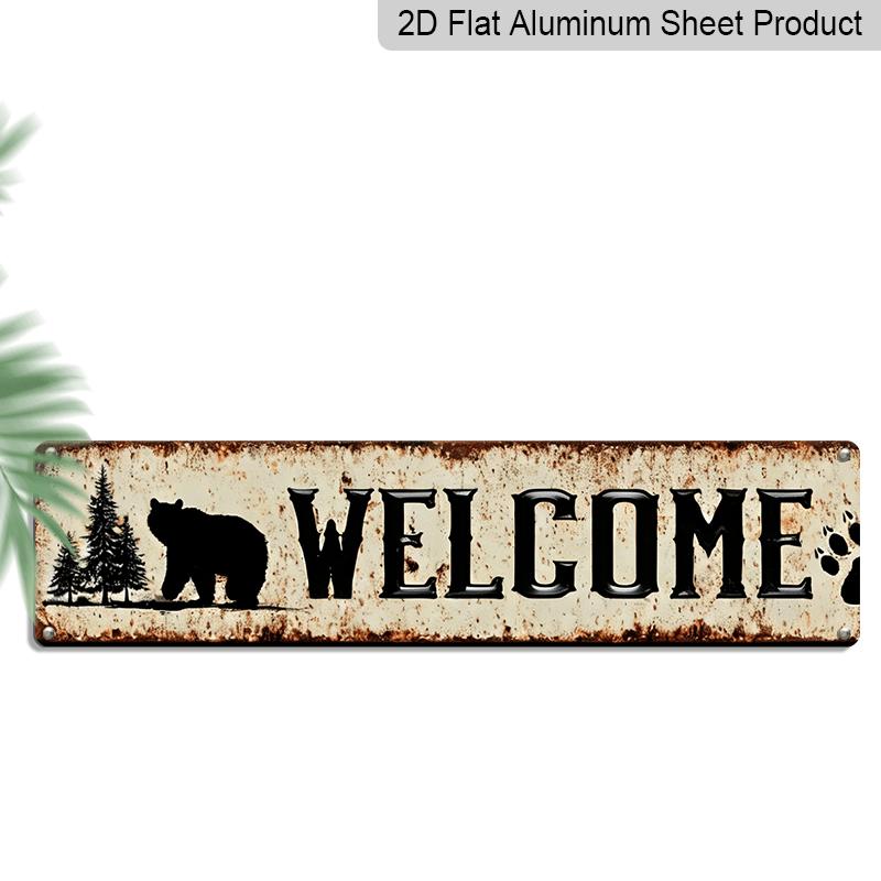 2D Flat, 1pc, 3.94 X 15.74 Inches Aluminum Decorative Sign -Rustic Bear Silhouette Metal Wall Decor - Vintage Cabin Sign with Welcome Bear & Paw 40cm x 10cm
2D Flat, 1pc, 3.94 X 15.74 Inches Aluminum Decorative Sign -Rustic Bear Silhouette Metal Wall Decor - Vintage Cabin Sign with Welcome Bear & Paw 40cm x 10cm