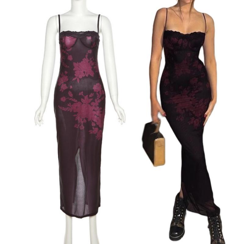 Fashion Retro Women s Spaghetti Strap Square Neck Long Maxi Dress Sexy Lace Floral Printing Bodycon Dresses L вина червоного кольору
Fashion Retro Women s Spaghetti Strap Square Neck Long Maxi Dress Sexy Lace Floral Printing Bodycon Dresses L вина червоного кольору