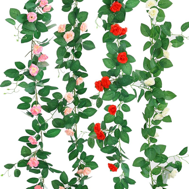 1.8-2.3 meters, rose cane silk artificial hanging leaf garland plant cane leaf DIY family wedding party bathroom garden
1.8-2.3 meters, rose cane silk artificial hanging leaf garland plant cane leaf DIY family wedding party bathroom garden