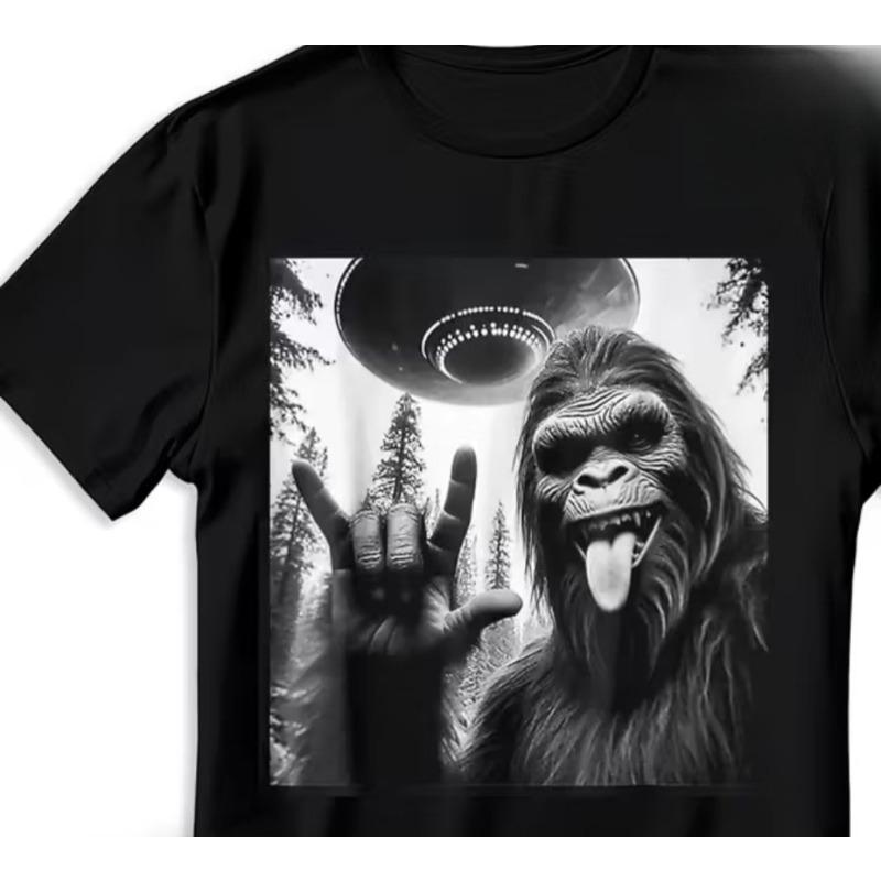 European sizes Men s T-Shirt with Sasquatch UFO Cryptid Graphic Print - Casual Round Neck Tee for Halloween, Christmas, 4XL чорний
European sizes Men s T-Shirt with Sasquatch UFO Cryptid Graphic Print - Casual Round Neck Tee for Halloween, Christmas, 4XL чорний