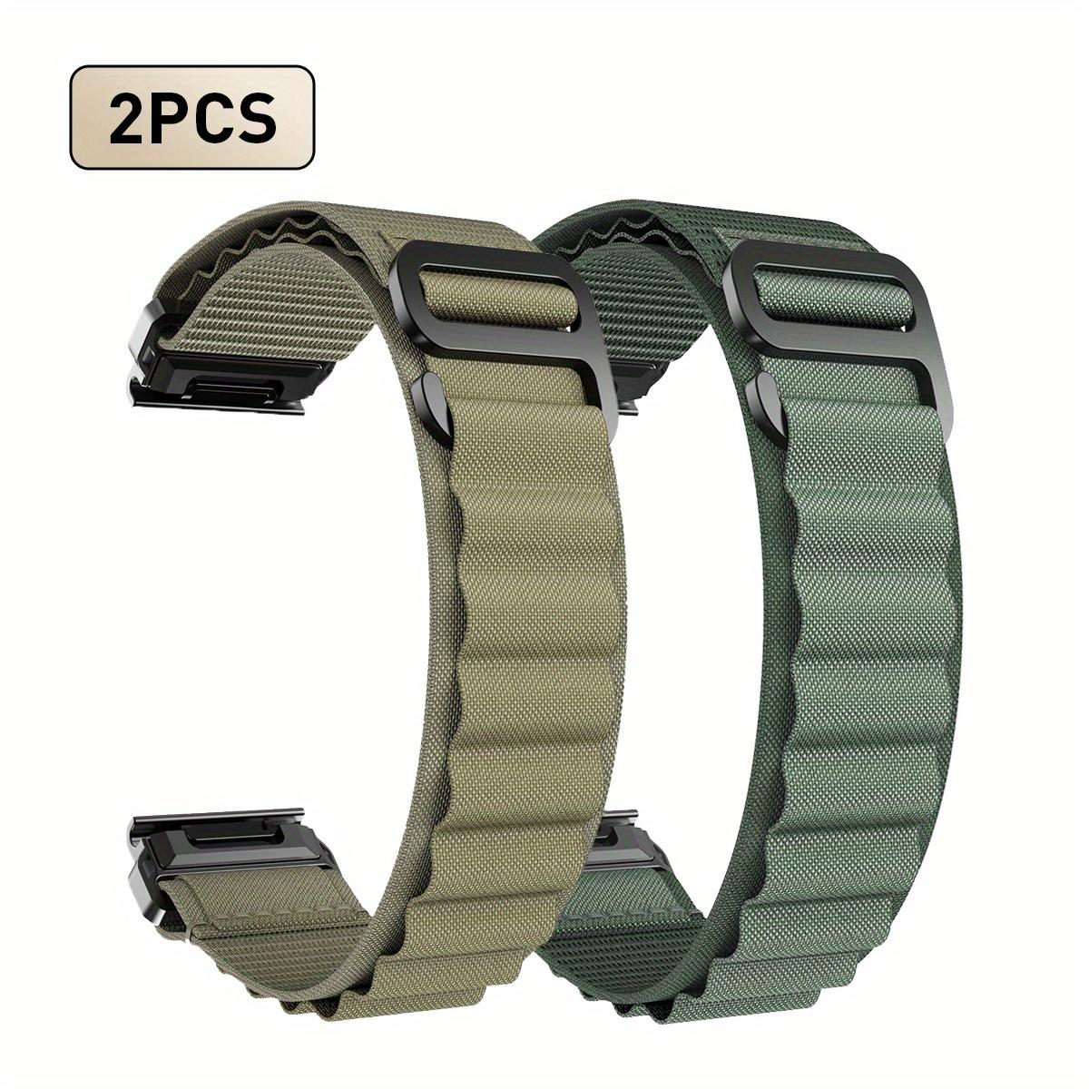 2pcs Quick Release Nylon Bands for Garmin Fenix 7/7X/6/6X/5/5X/Forerunner 965/955/935/745 Olive Green & Black 20mm
2pcs Quick Release Nylon Bands for Garmin Fenix 7/7X/6/6X/5/5X/Forerunner 965/955/935/745 Olive Green & Black 20mm