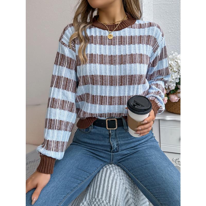 Женский пуловер с круглым вырезом, в ретро-полоску, с длинными рукавами-фонариками, для осени и зимы XL кофейный
Женский пуловер с круглым вырезом, в ретро-полоску, с длинными рукавами-фонариками, для осени и зимы XL кофейный