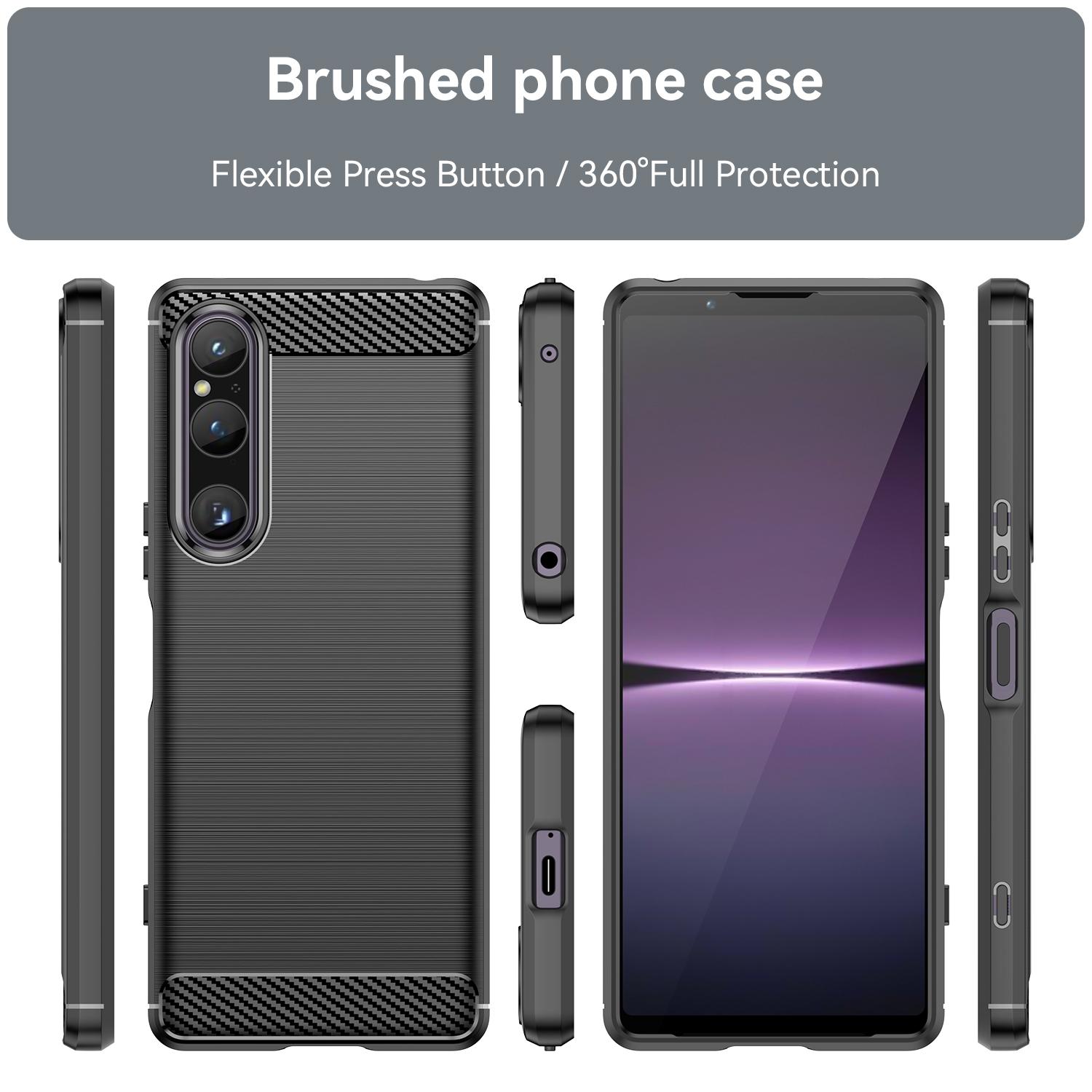 For Sony Xperia 1 V Brushed Phone Case Carbon Fiber Texture Phone Shell Mobile Phone Cover Blue
For Sony Xperia 1 V Brushed Phone Case Carbon Fiber Texture Phone Shell Mobile Phone Cover Blue