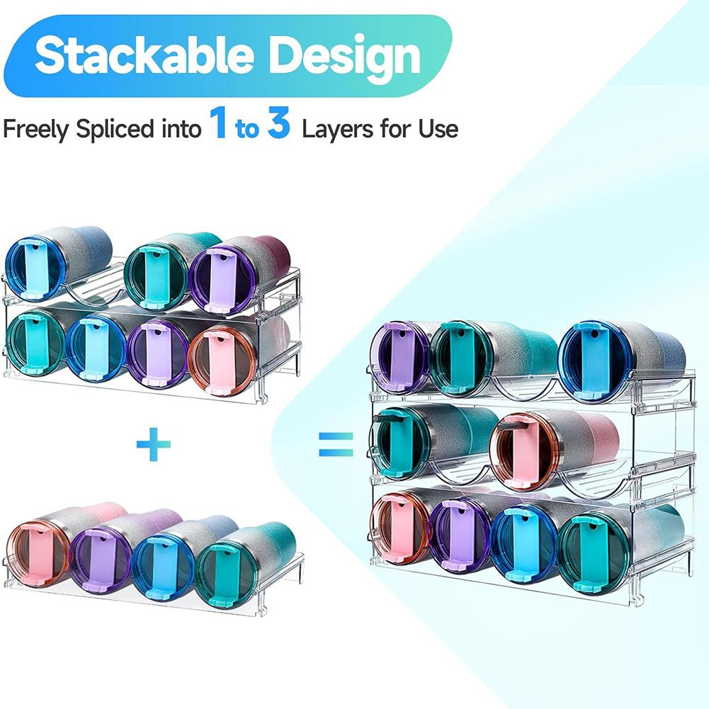 Water Bottle Organizer for Cabinet, Stackable Water Bottle Storage Rack, 2&3 Tier Water Bottle Holder for Kitchen Pantry
Water Bottle Organizer for Cabinet, Stackable Water Bottle Storage Rack, 2&3 Tier Water Bottle Holder for Kitchen Pantry