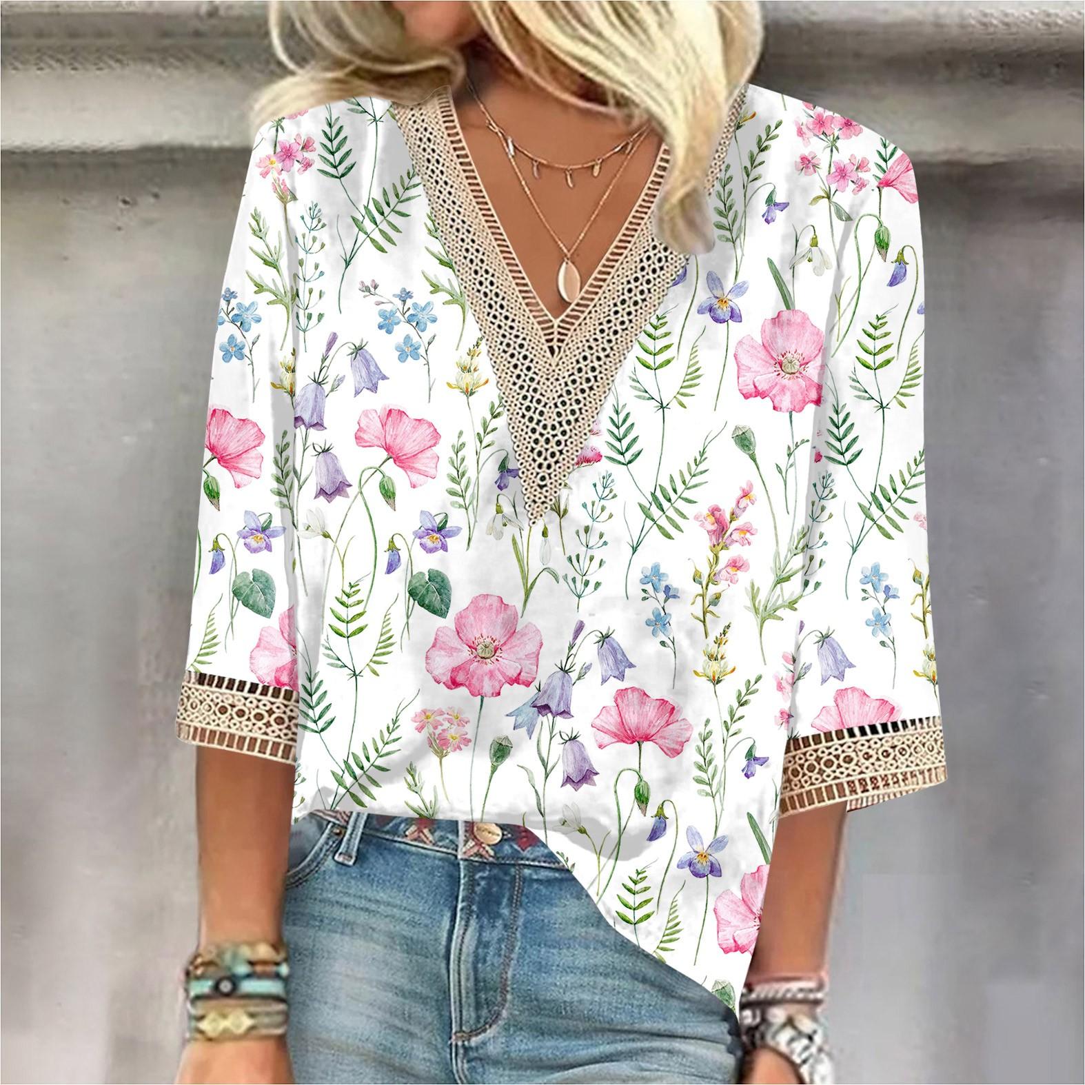 Women Casual Loose Shirts Lace Trim V Neck Tops Print Tops T-shirts Tee XL рожевий
Women Casual Loose Shirts Lace Trim V Neck Tops Print Tops T-shirts Tee XL рожевий