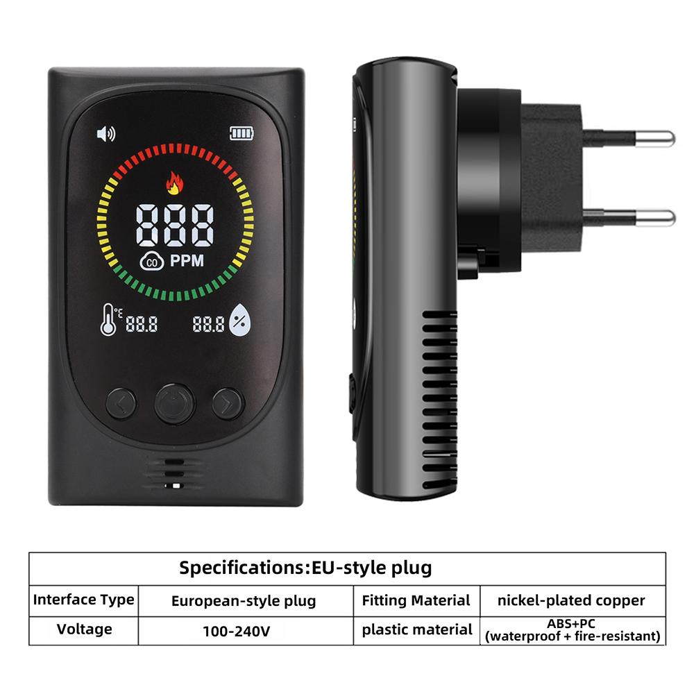 GC600 Plug-in Carbon Monoxide Gas Alarm 4-in-1 CO Combustible Gas Temperature Humidity Tester 0-999ppm 85dB Sound Flash Warning
GC600 Plug-in Carbon Monoxide Gas Alarm 4-in-1 CO Combustible Gas Temperature Humidity Tester 0-999ppm 85dB Sound Flash Warning