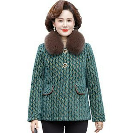 Элегантное зимнее пальто женское под норку: Плотная, большого размера смесь хлопка и шерсти для людей среднего и пожилого возраста 3XL зелёный
Элегантное зимнее пальто женское под норку: Плотная, большого размера смесь хлопка и шерсти для людей среднего и пожилого возраста 3XL зелёный
