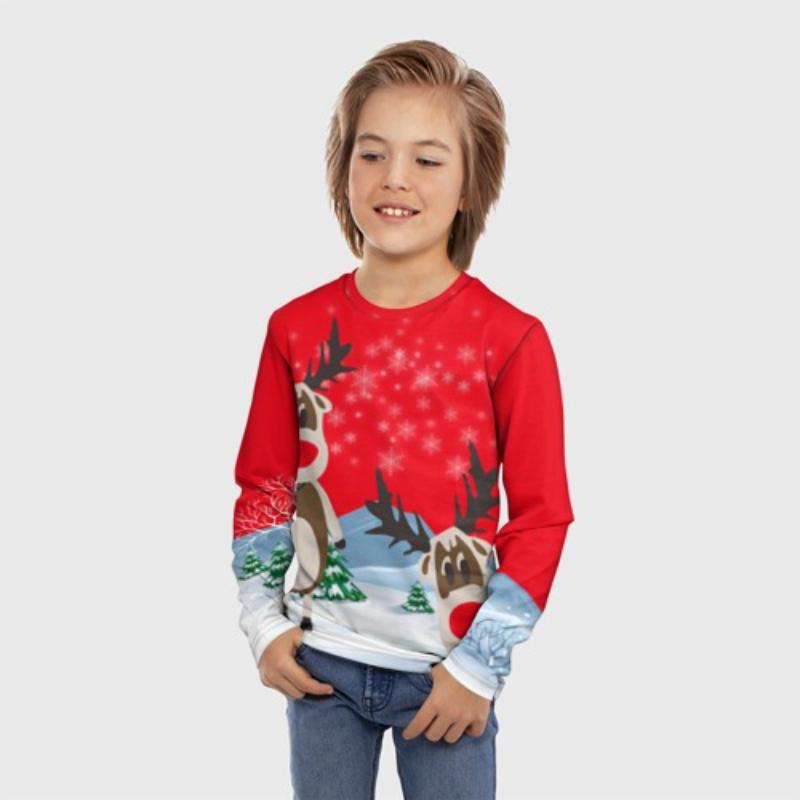 Детская рождественская футболка-пуловер с принтом оленя для мальчиков, милый мягкий удобный топ с длинным рукавом 170
Детская рождественская футболка-пуловер с принтом оленя для мальчиков, милый мягкий удобный топ с длинным рукавом 170