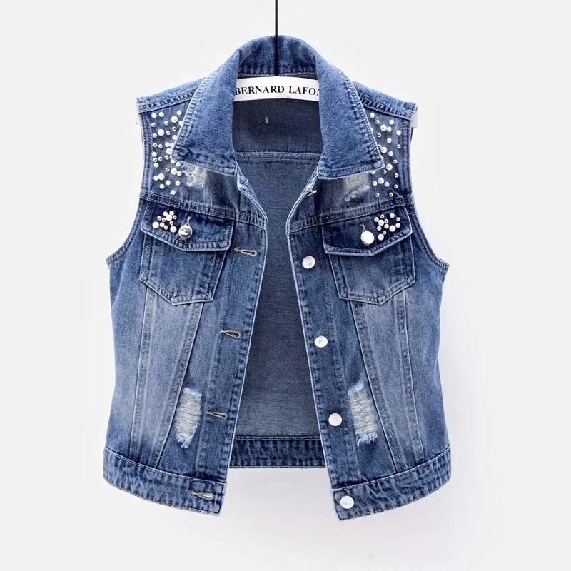Women s Denim Vest Spring Summer New Style Washing Ripped Embroidery Sleeveless Jacket Versatile Slimming Effect XS синий
Women s Denim Vest Spring Summer New Style Washing Ripped Embroidery Sleeveless Jacket Versatile Slimming Effect XS синий