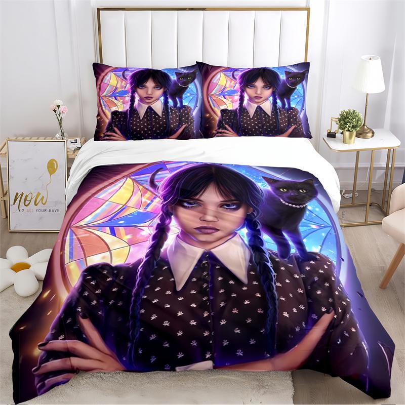 Movie WednesdaySpooky Gothic Girl Duvet Cover, Teens Mystical Style Bedding Set(1 * duvet cover + 2 * pillowcase, without core) 135x200cm
Movie WednesdaySpooky Gothic Girl Duvet Cover, Teens Mystical Style Bedding Set(1 * duvet cover + 2 * pillowcase, without core) 135x200cm