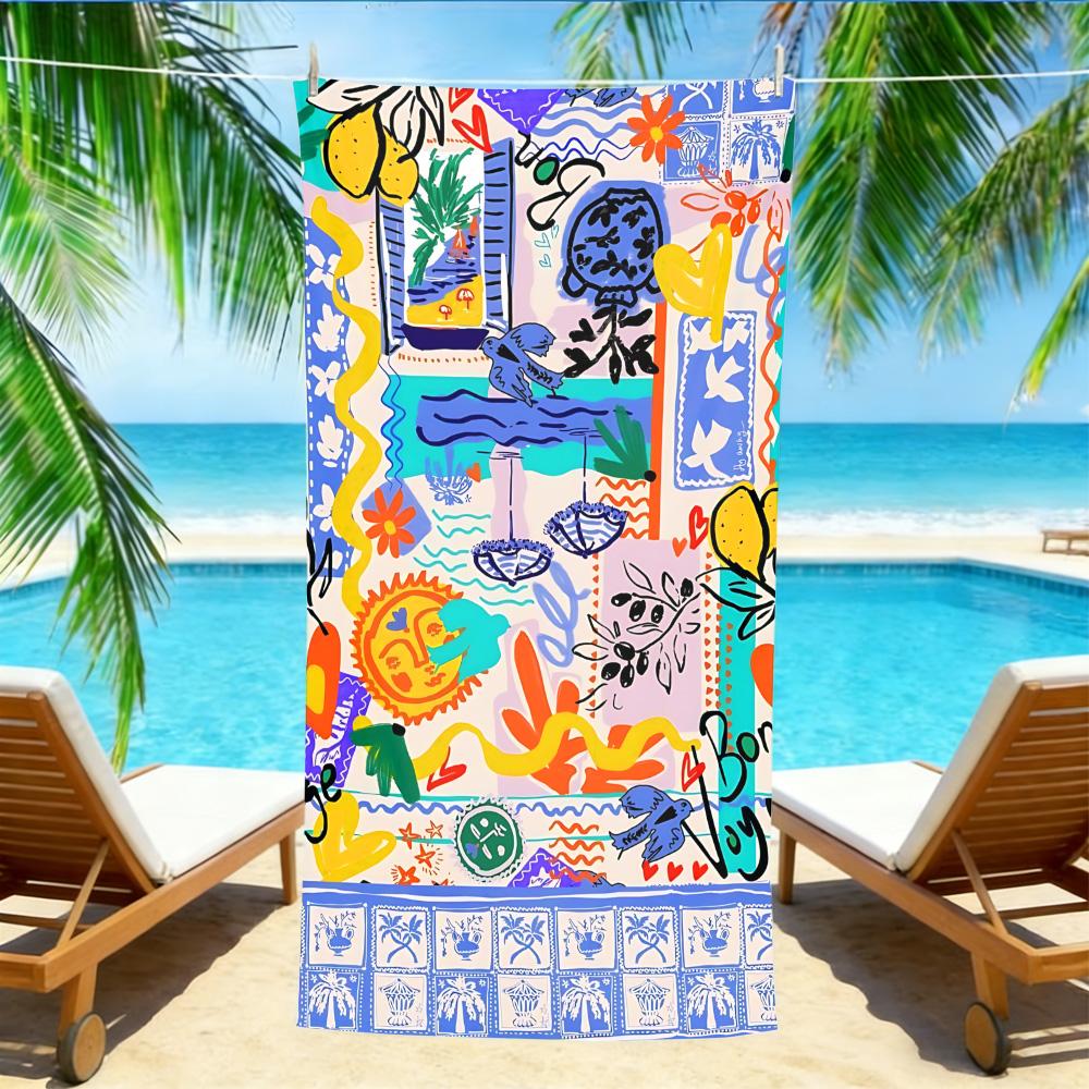 French Riviera Collage Beach Towel – Oversized Quick Dry Sand Free with Lemon & Palm Print W30*H60(CM)
French Riviera Collage Beach Towel – Oversized Quick Dry Sand Free with Lemon & Palm Print W30*H60(CM)
