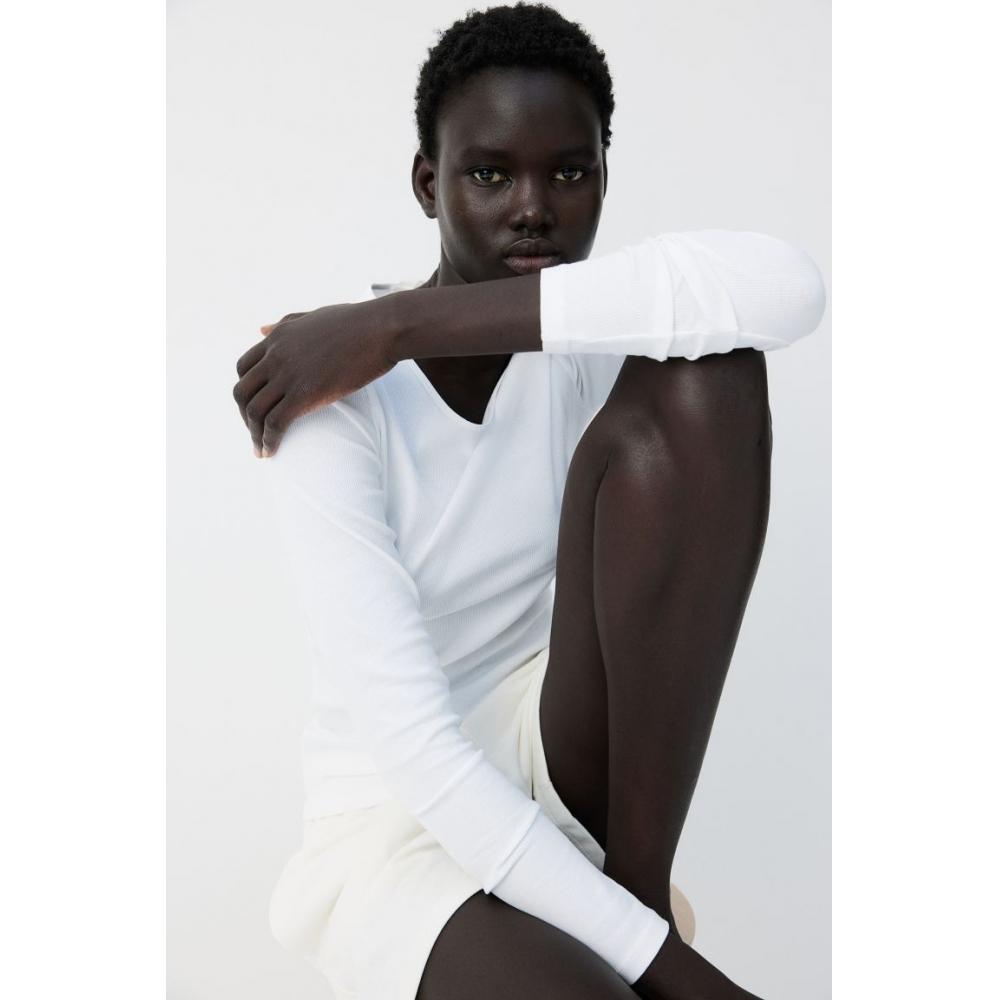 Топ из джерси в рубчик HM, белый
Топ из джерси в рубчик HM, белый