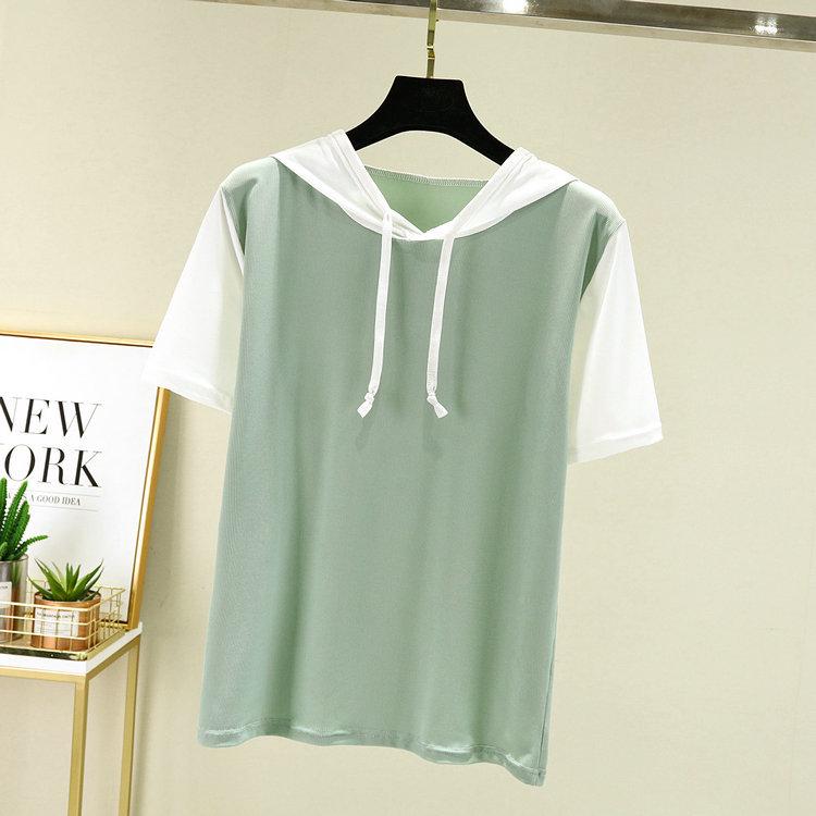 Женская корейская толстовка с коротким рукавом из ледяного шелка - Повседневный, свободный, универсальный летний топ XXL зелёный
Женская корейская толстовка с коротким рукавом из ледяного шелка - Повседневный, свободный, универсальный летний топ XXL зелёный
