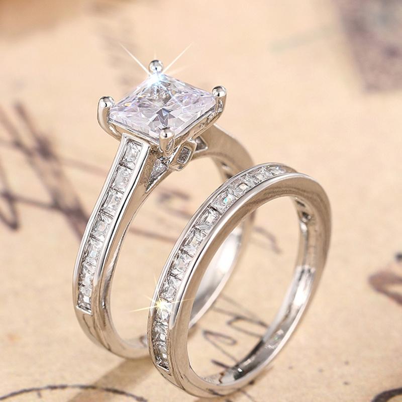 CAOSHI Classics Silver Color 2Pcs/Set Rings for Women Temperament Square Cubic Zirconia Jewelry Accessories for Wedding Party 6
CAOSHI Classics Silver Color 2Pcs/Set Rings for Women Temperament Square Cubic Zirconia Jewelry Accessories for Wedding Party 6