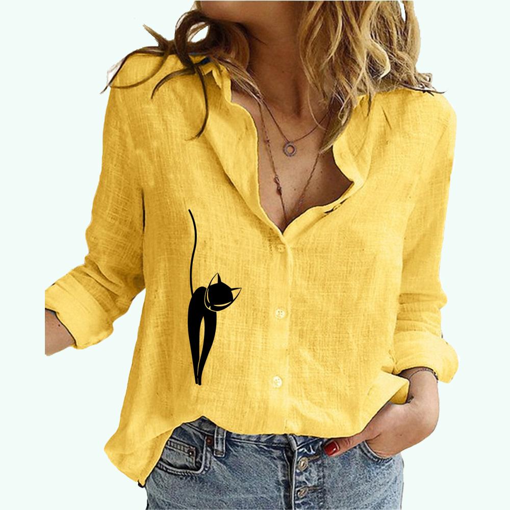 Женская модная рубашка-кардиган с лацканами, женская хлопково-льняная рубашка с длинным рукавом с принтом кота, весна, лето и осень, повседневные свободные блузки 5XL жёлтый
Женская модная рубашка-кардиган с лацканами, женская хлопково-льняная рубашка с длинным рукавом с принтом кота, весна, лето и осень, повседневные свободные блузки 5XL жёлтый