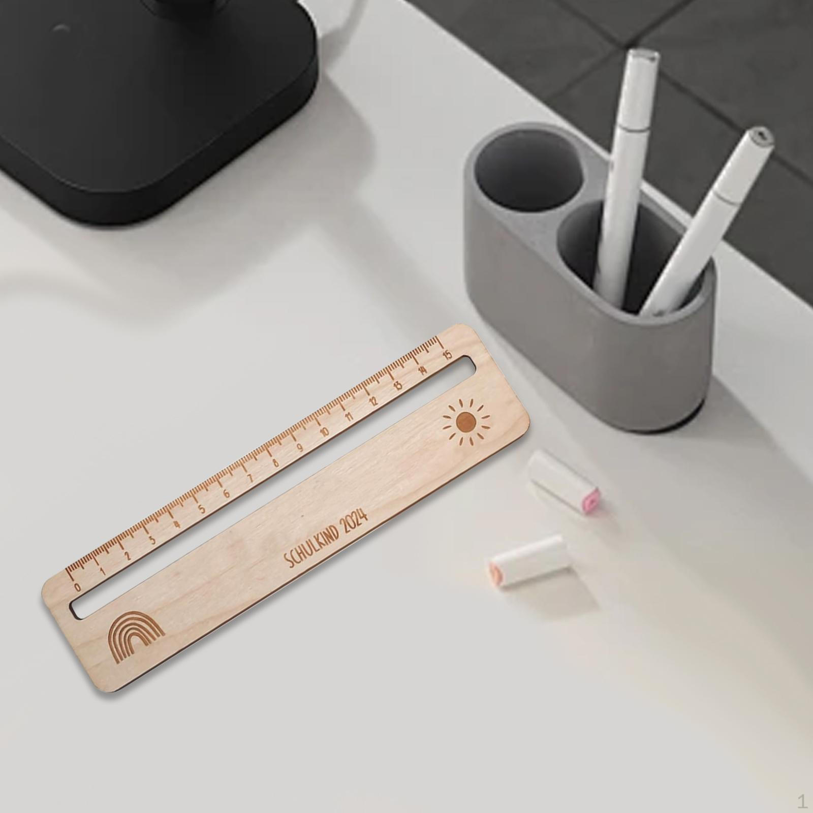Аксессуары в форме мультяшной линейки, подарочные канцелярские принадлежности для рисования, канцелярская линейка, деревянная для Style C