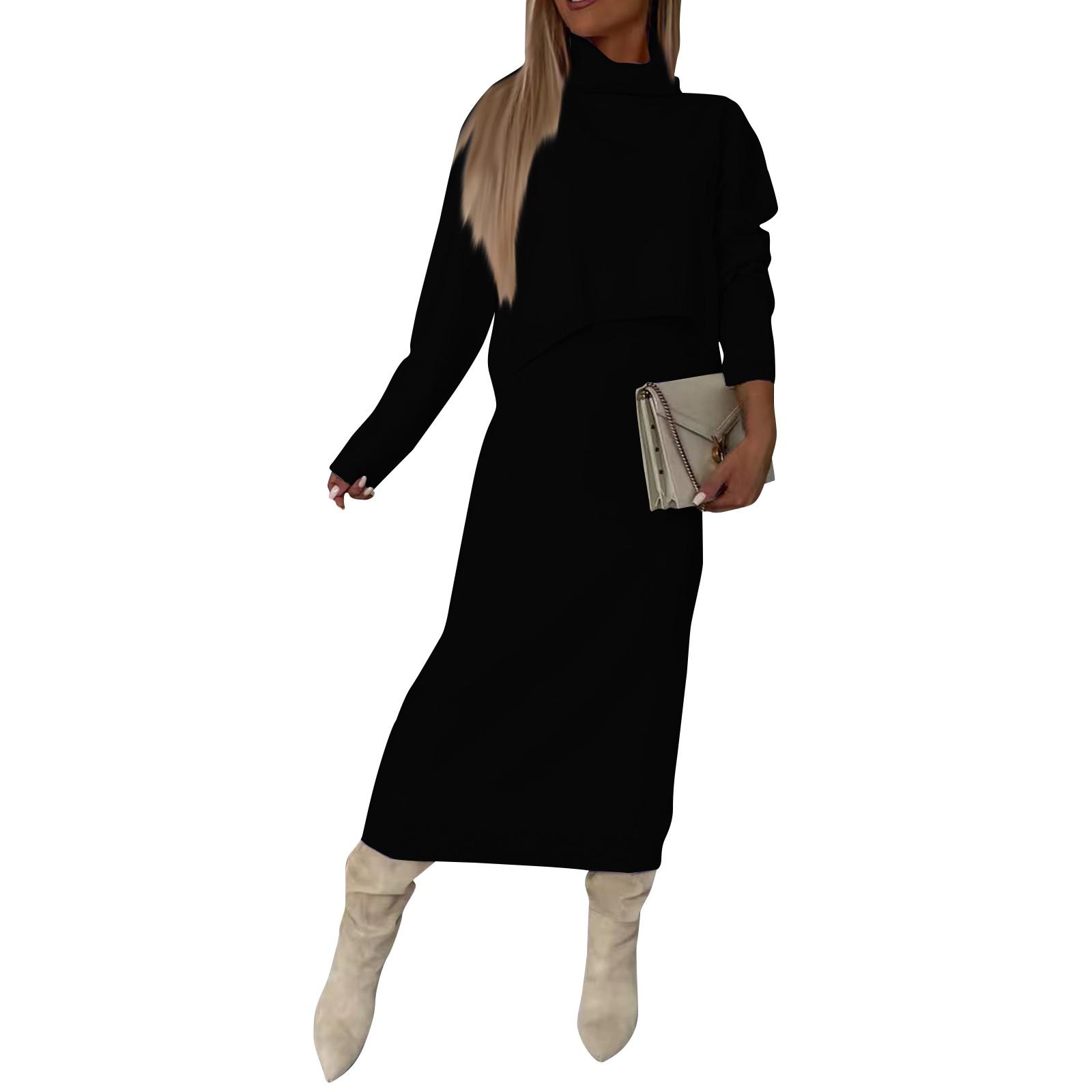 Женская мода повседневная однотонная водолазка трикотажная юбка с запахом бедра комплект из двух предметов L чёрный
Женская мода повседневная однотонная водолазка трикотажная юбка с запахом бедра комплект из двух предметов L чёрный