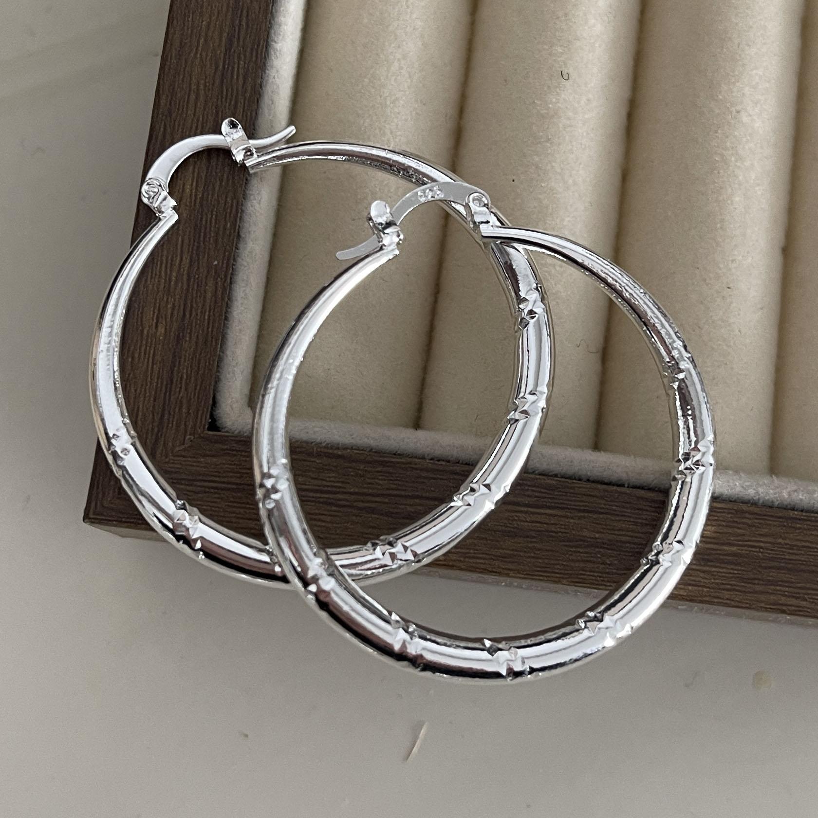 925 Sterling Silver Earrings For Women Trendy Geometric Big Circle Earring Jewelry Prevent Allergy Party Gift Accessories
925 Sterling Silver Earrings For Women Trendy Geometric Big Circle Earring Jewelry Prevent Allergy Party Gift Accessories