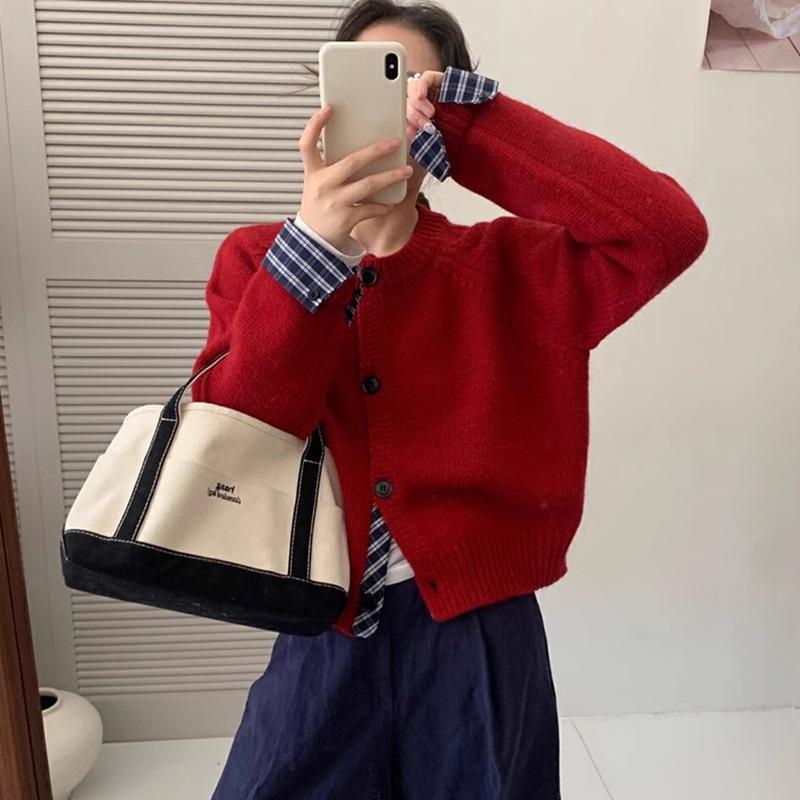 Женский свитер с круглым вырезом, с ложным двухслойным эффектом, новый осенне-зимний вязаный кардиган для верхней одежды one size fits all красный
Женский свитер с круглым вырезом, с ложным двухслойным эффектом, новый осенне-зимний вязаный кардиган для верхней одежды one size fits all красный