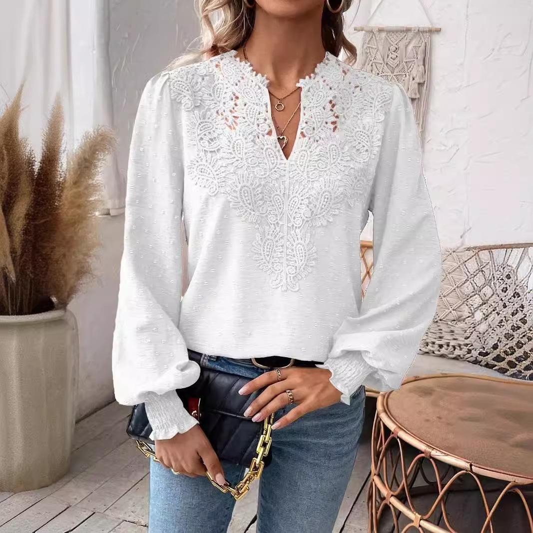 Women s Spring and Autumn Shirts, Bottoming Shirts, V-neck Lace Stitching, Solid Color Tops, Shirts, Casual Women s Clothing S чёрный
Women s Spring and Autumn Shirts, Bottoming Shirts, V-neck Lace Stitching, Solid Color Tops, Shirts, Casual Women s Clothing S чёрный