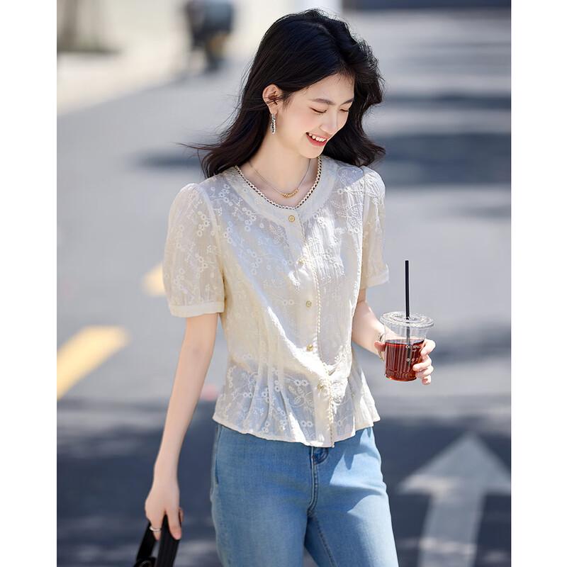 Shangjing Lace Jacquard Short-Sleeve Blouse L
Shangjing Lace Jacquard Short-Sleeve Blouse L