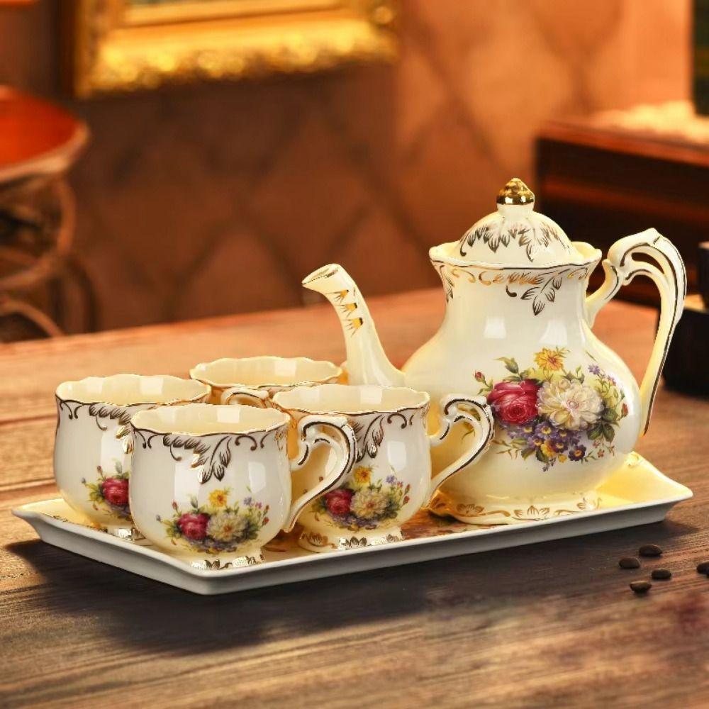 European Style Porcelain Tea Set Elegant Tea Utensils European Afternoon Tea Cup Afternoon Tea Mug Rose 6+1
European Style Porcelain Tea Set Elegant Tea Utensils European Afternoon Tea Cup Afternoon Tea Mug Rose 6+1