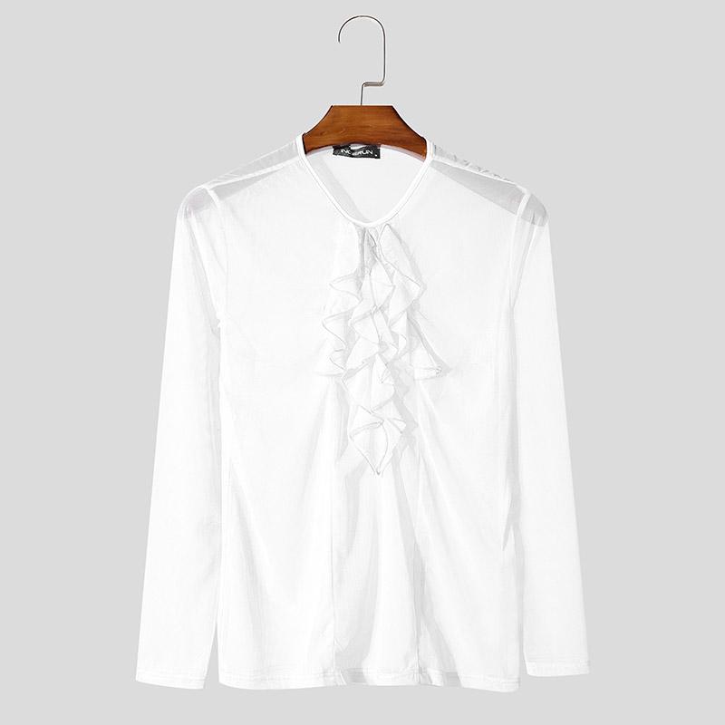 INCERUN Men Cutout Ruffled Neck Long Sleeve Mesh Sheer See Through Tops T-shirts 5XL белый
INCERUN Men Cutout Ruffled Neck Long Sleeve Mesh Sheer See Through Tops T-shirts 5XL белый