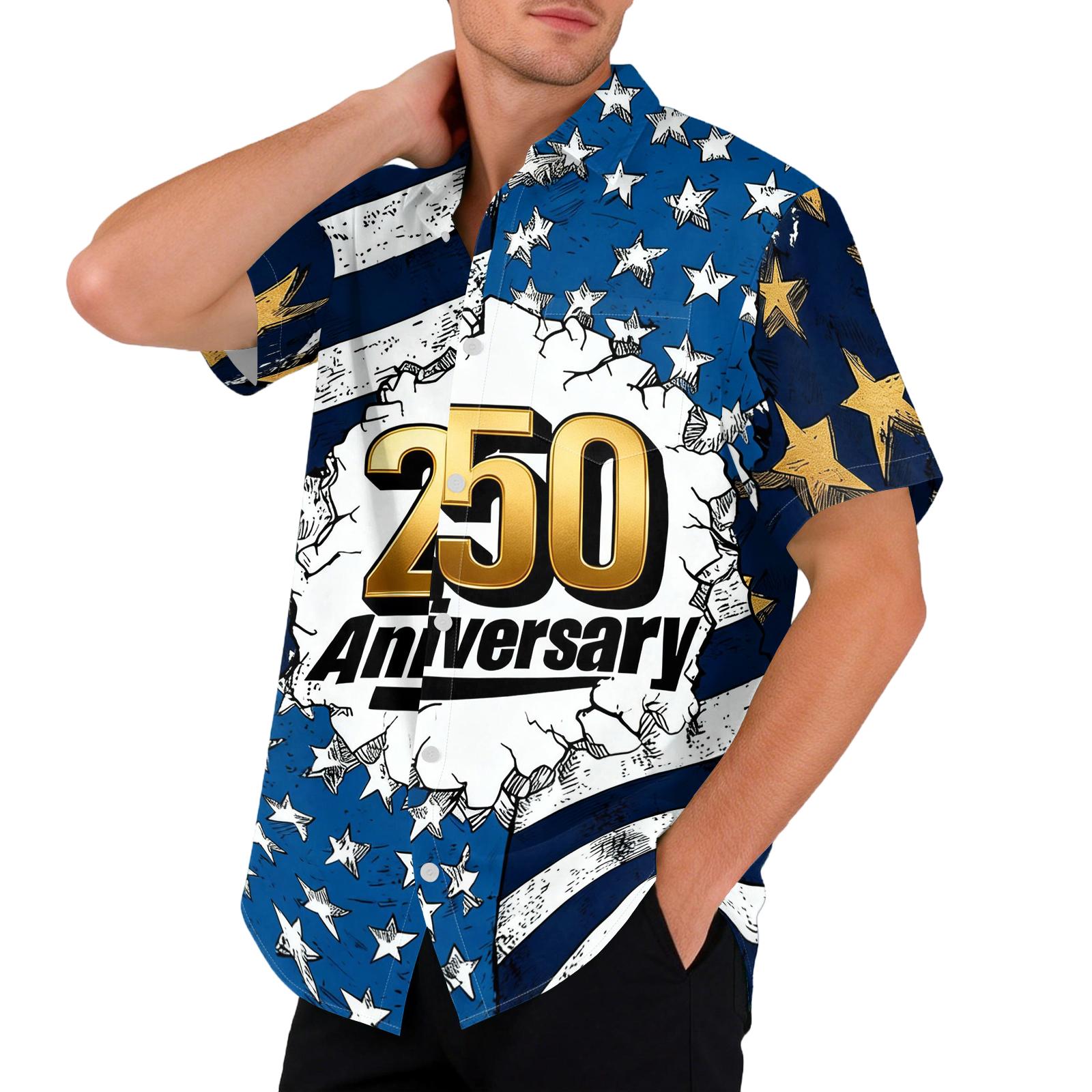 Men’s Short Sleeve Button Down Shirt with Star Print and Gradient Design 250 Anniversary Theme Casual Fit XL чёрный
Men’s Short Sleeve Button Down Shirt with Star Print and Gradient Design 250 Anniversary Theme Casual Fit XL чёрный