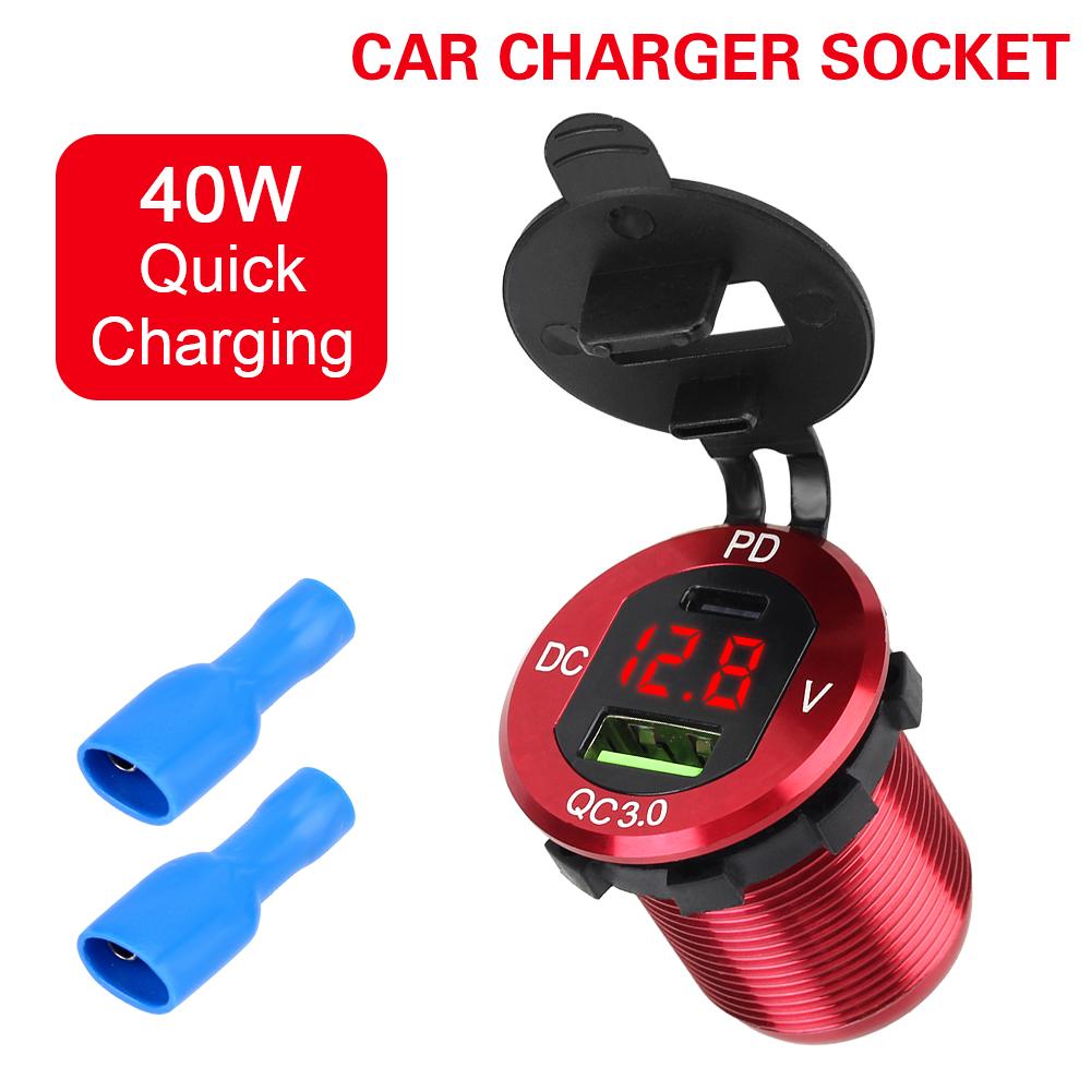 For Car RV Truck Motorcycle Yacht Waterproof 40W PD Type-C QC3.0 USB Power Outlet Adapter 12-24V Charger Socket
For Car RV Truck Motorcycle Yacht Waterproof 40W PD Type-C QC3.0 USB Power Outlet Adapter 12-24V Charger Socket