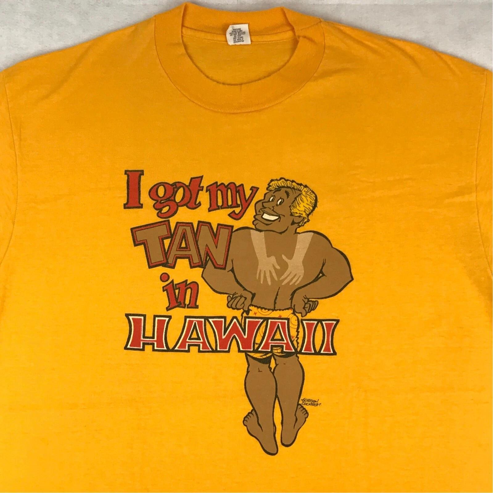 vintage 70s I GOT MY TAN IN HAWAII CARTOON T-Shirt LARGE single stitch 80s 3XL
vintage 70s I GOT MY TAN IN HAWAII CARTOON T-Shirt LARGE single stitch 80s 3XL