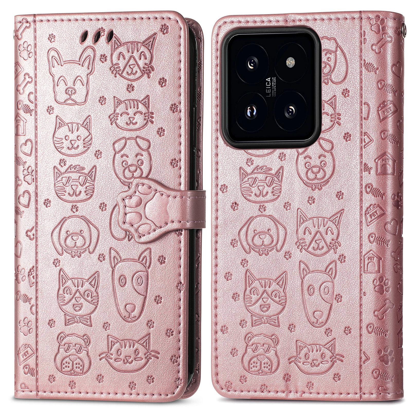 For Xiaomi 14T Pro Leather Wallet Case Flip Phone Cover with Cute Cat Dog Pattern Rose Gold
For Xiaomi 14T Pro Leather Wallet Case Flip Phone Cover with Cute Cat Dog Pattern Rose Gold