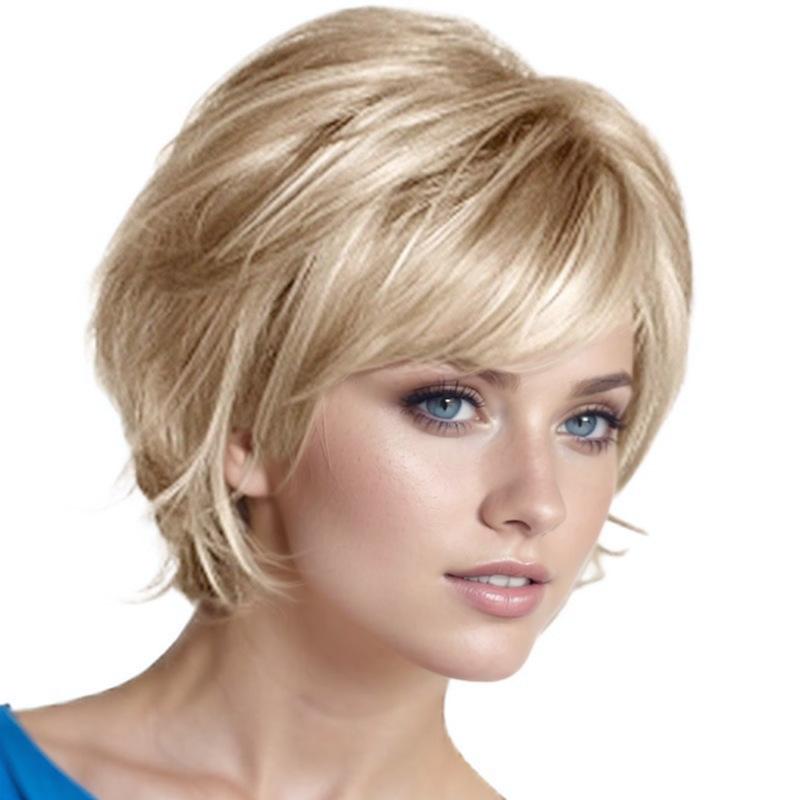 European and American Style Women’s Short Straight Wig with Side Bangs Natural Look Fluffy Blonde-White Synthetic Hairpiece золотий
European and American Style Women’s Short Straight Wig with Side Bangs Natural Look Fluffy Blonde-White Synthetic Hairpiece золотий
