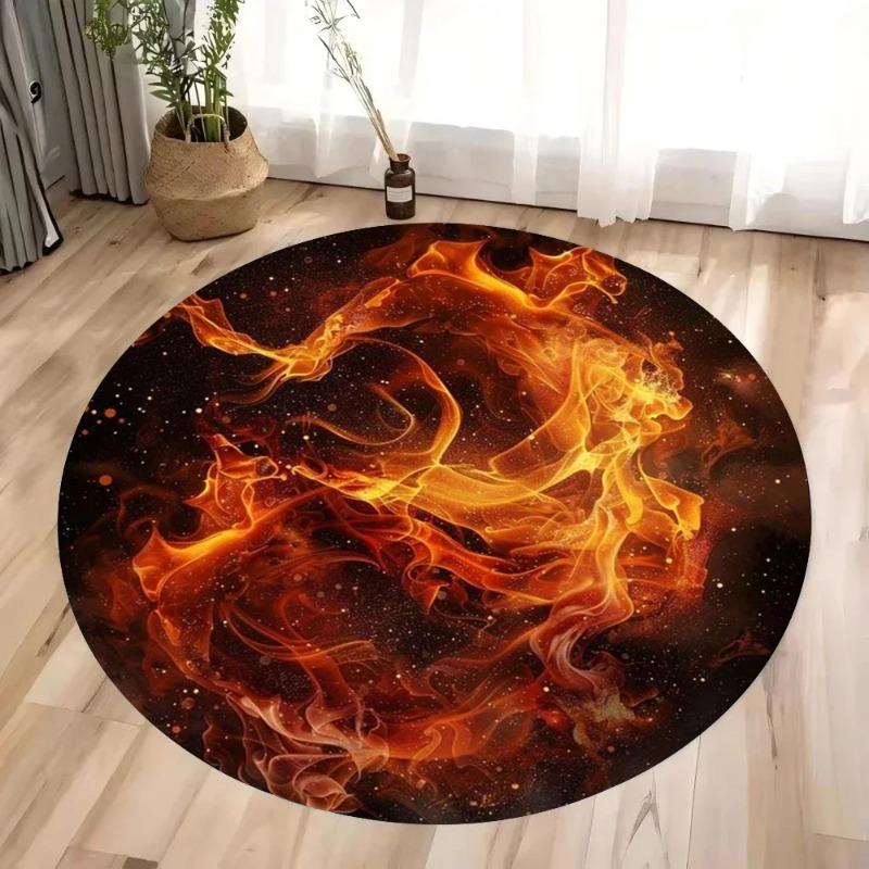 Flame Ring Round Rug Floor Mat Door Mat Entrance Mat for Home Decoration Bedroom Decoration 80cm x 80cm
Flame Ring Round Rug Floor Mat Door Mat Entrance Mat for Home Decoration Bedroom Decoration 80cm x 80cm